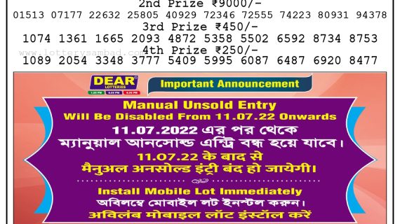 Download Result of Nagaland State Dear 6 Draw 05-07-2022 Draw at 1:00Pm