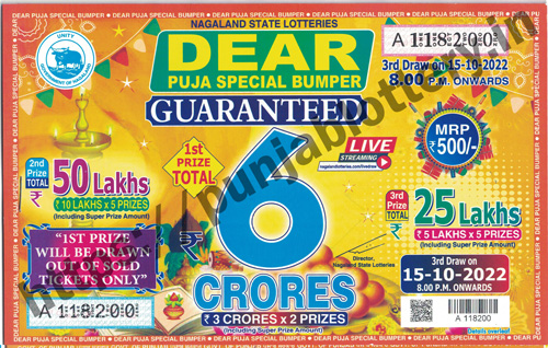 Buy Online Nagaland State Dear Puja Special Bumper 15-10-2022