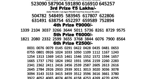 Download Result of Punjab State Dear 500 Ganesh Chaturthi 10-09-2022 Draw at 6:00Pm